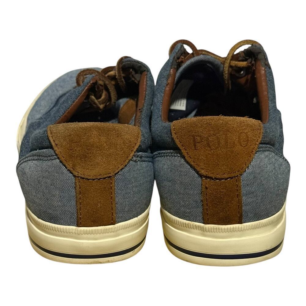 Polo Ralph Lauren Vaughn Chambray Blue Canvas Sneakers Men's Size 11D Low Top - Picture 6 of 9